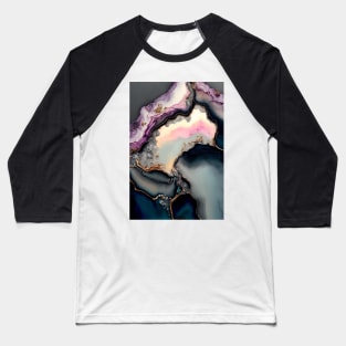 Frosty Geode - Abstract Alcohol Ink Resin Art Baseball T-Shirt